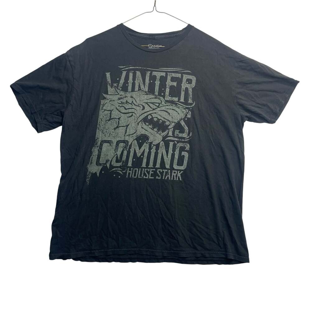 Game of Thrones House Stark Winter Is Coming T-Shirt Men’s XL Black Direwolf